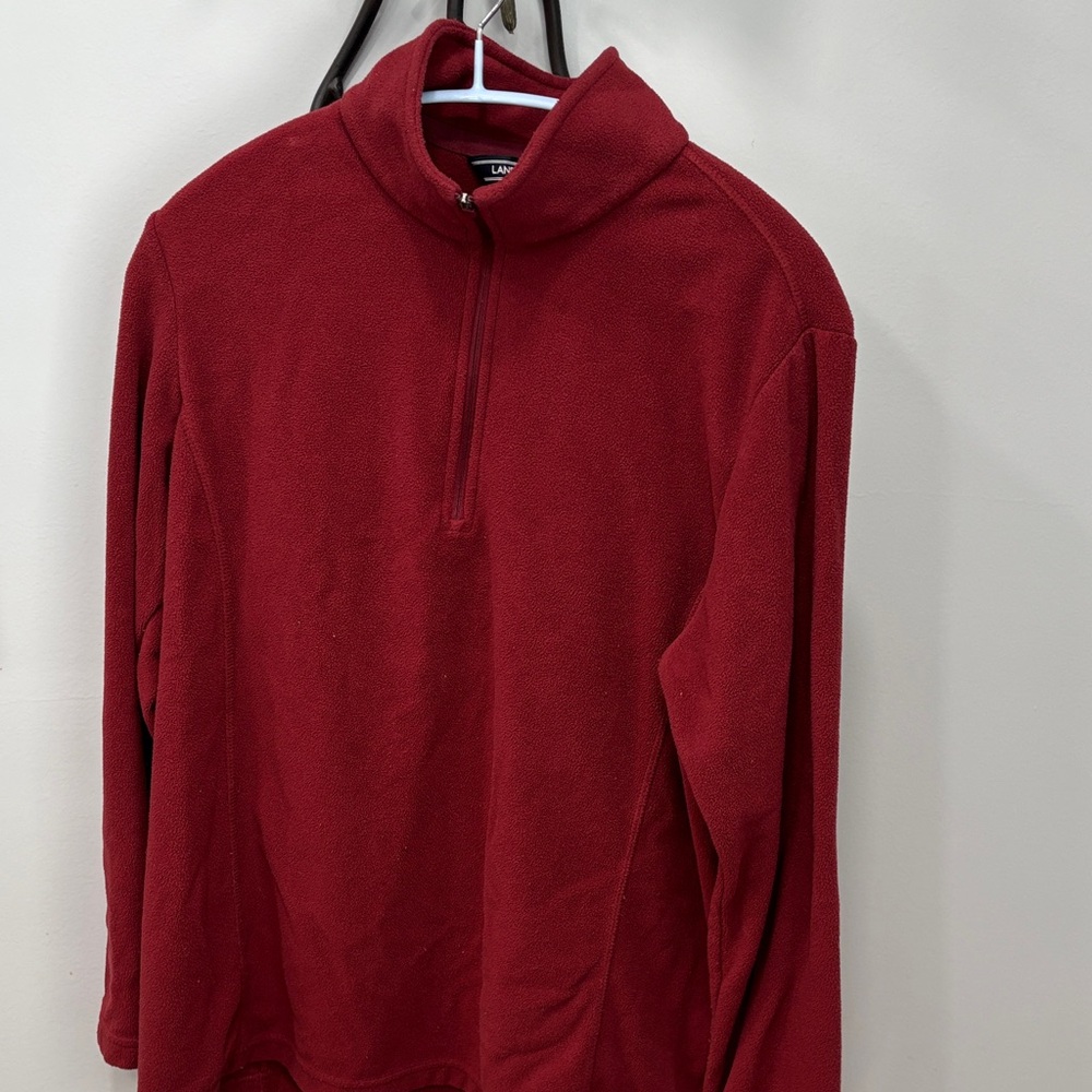 Lands' End  Zip-Up Red Sweater